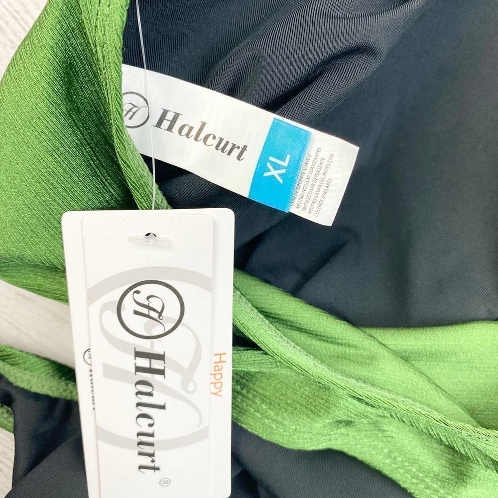 NEW Halcurt One-shoulder Side Cut Out Green One Piece Swimwear Bathing Suit  XL - Picture 4 of 6